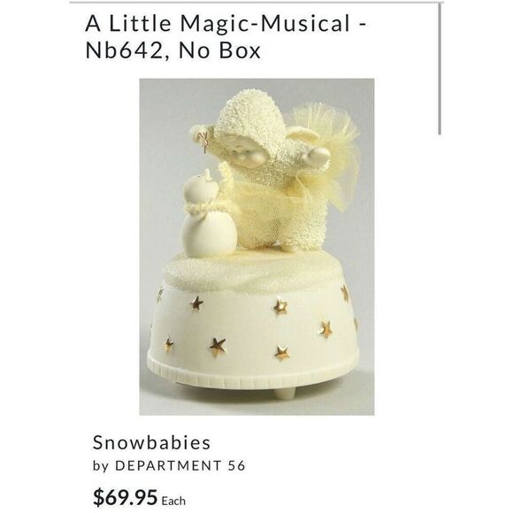 Dept 56 Snowbabies Figurine A Little Holiday Magic Music Box Plays Let It Snow